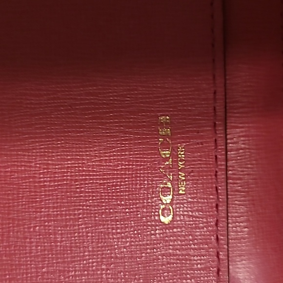 Coach Pink Saffiano Leather Pink Bifold Soft Wallet  GUC - Picture 8 of 10